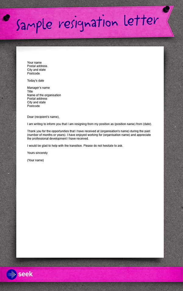 how to write a resignation letter sample sample business
